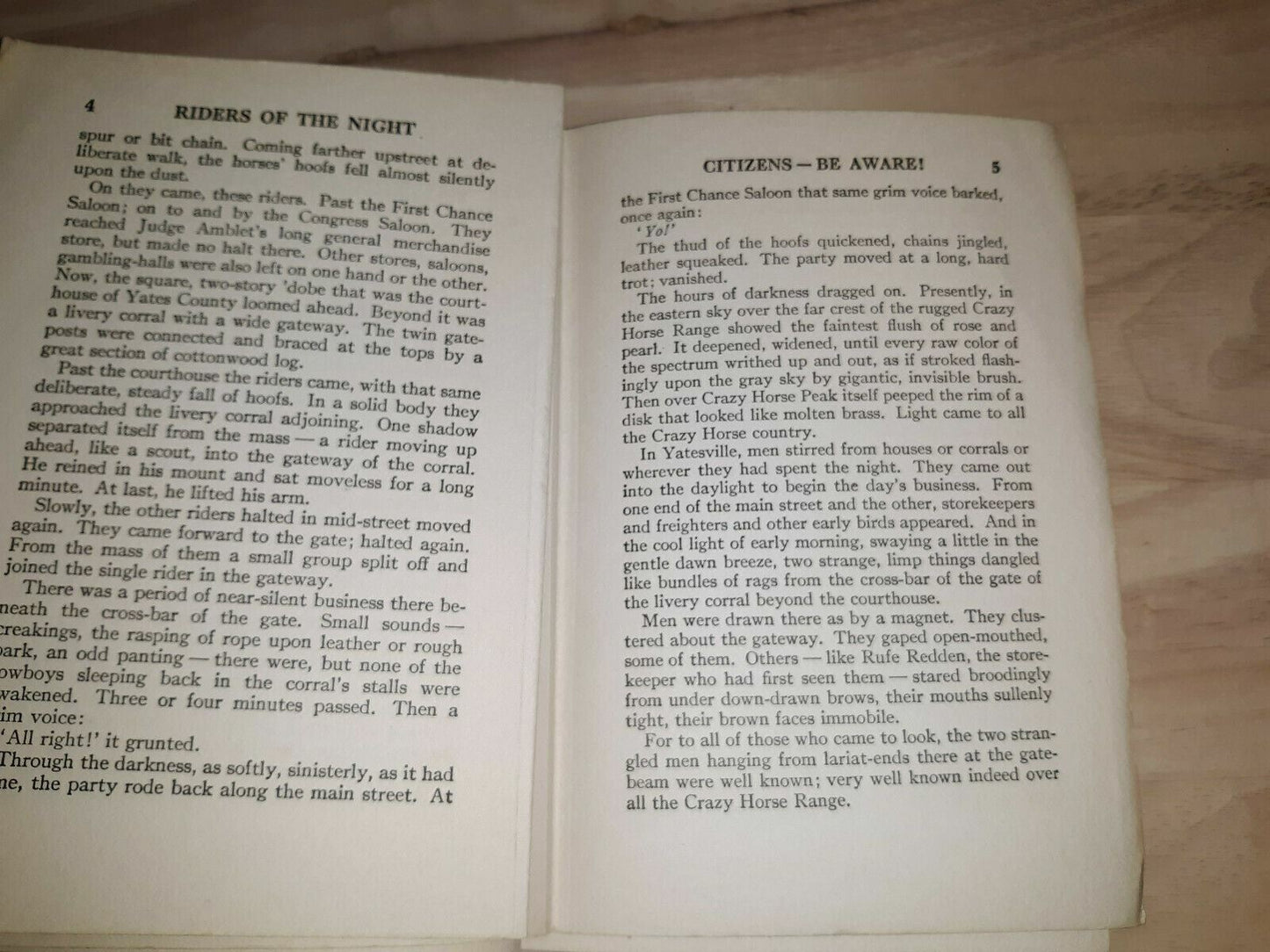 1932 Riders Of The Night Eugene Cunningham Houghton Mifflin