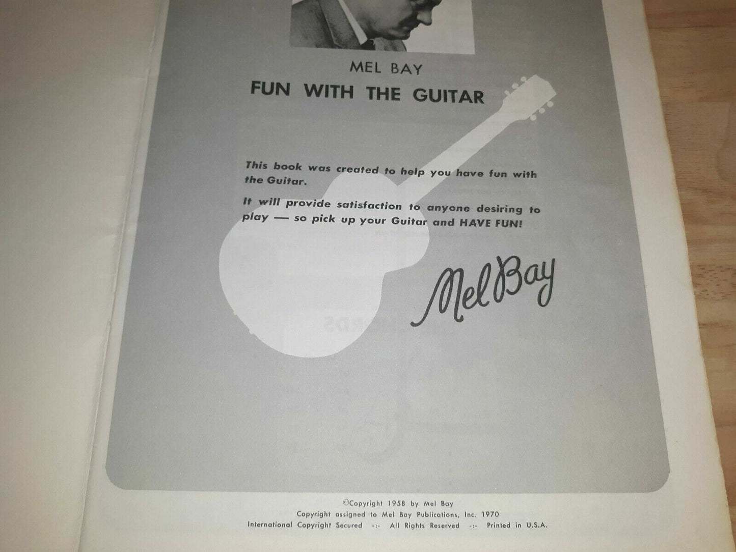 Mel Bay's FUN WITH THE GUITAR Instruction & Music book Easy Songs 1970