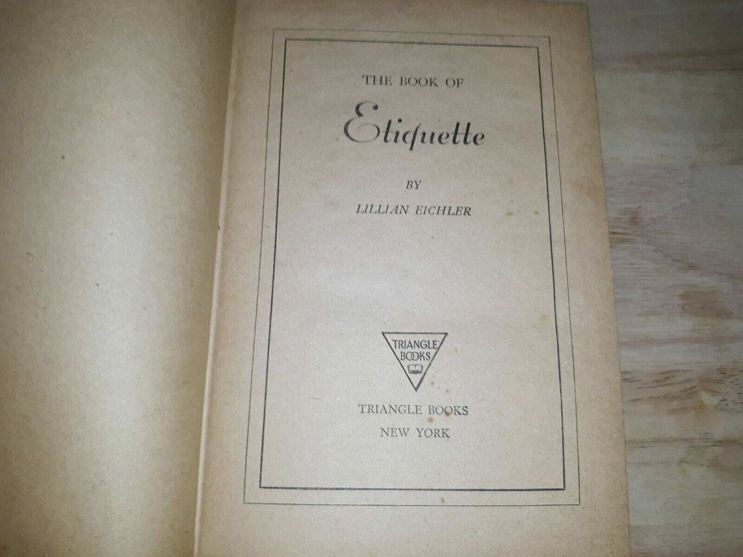 1948 The Book Of Etiquette Eichler Triangle Books Hardcover