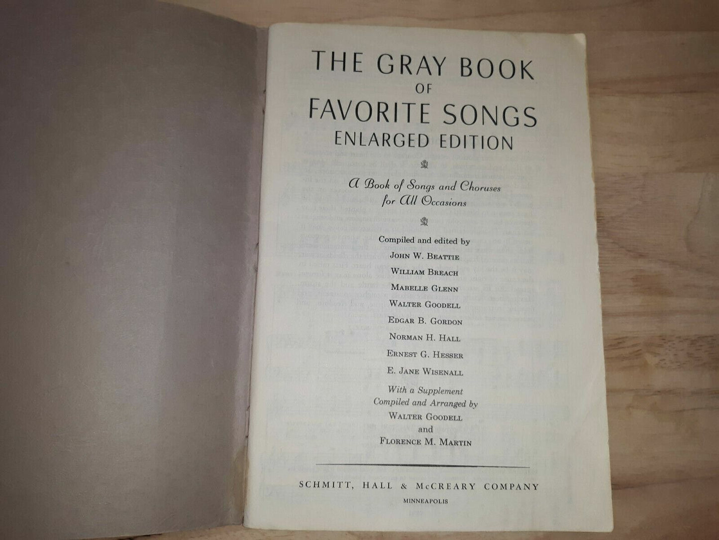 The Gray Book Of Favorite Songs Enlarged Edition 1951