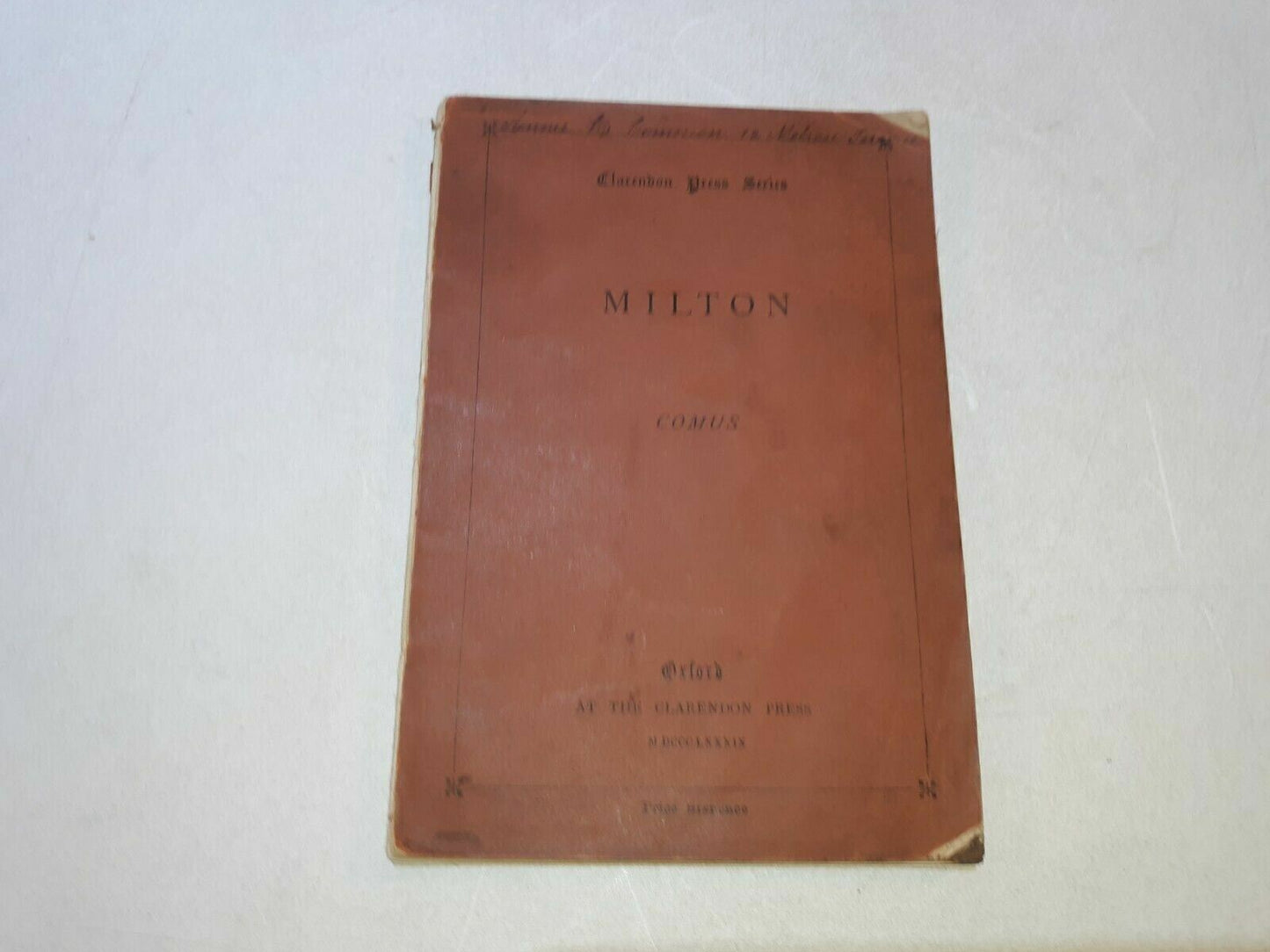 1889 Milton Clarendon Press Series Comus Oxford