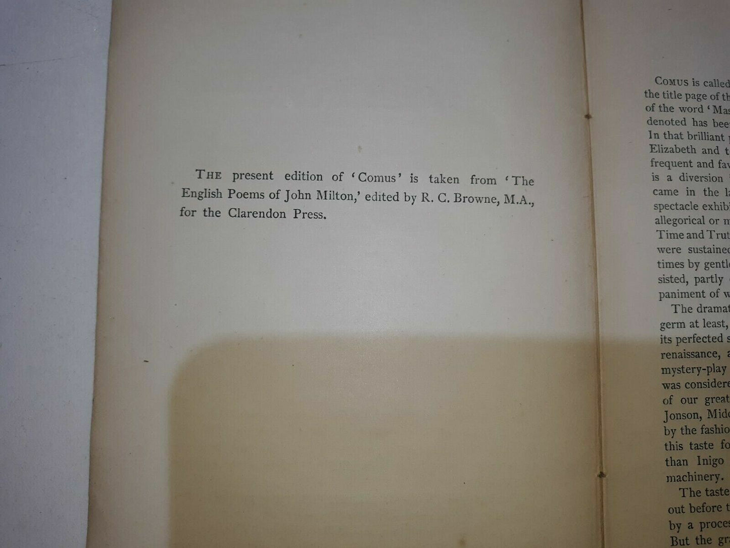 1889 Milton Clarendon Press Series Comus Oxford