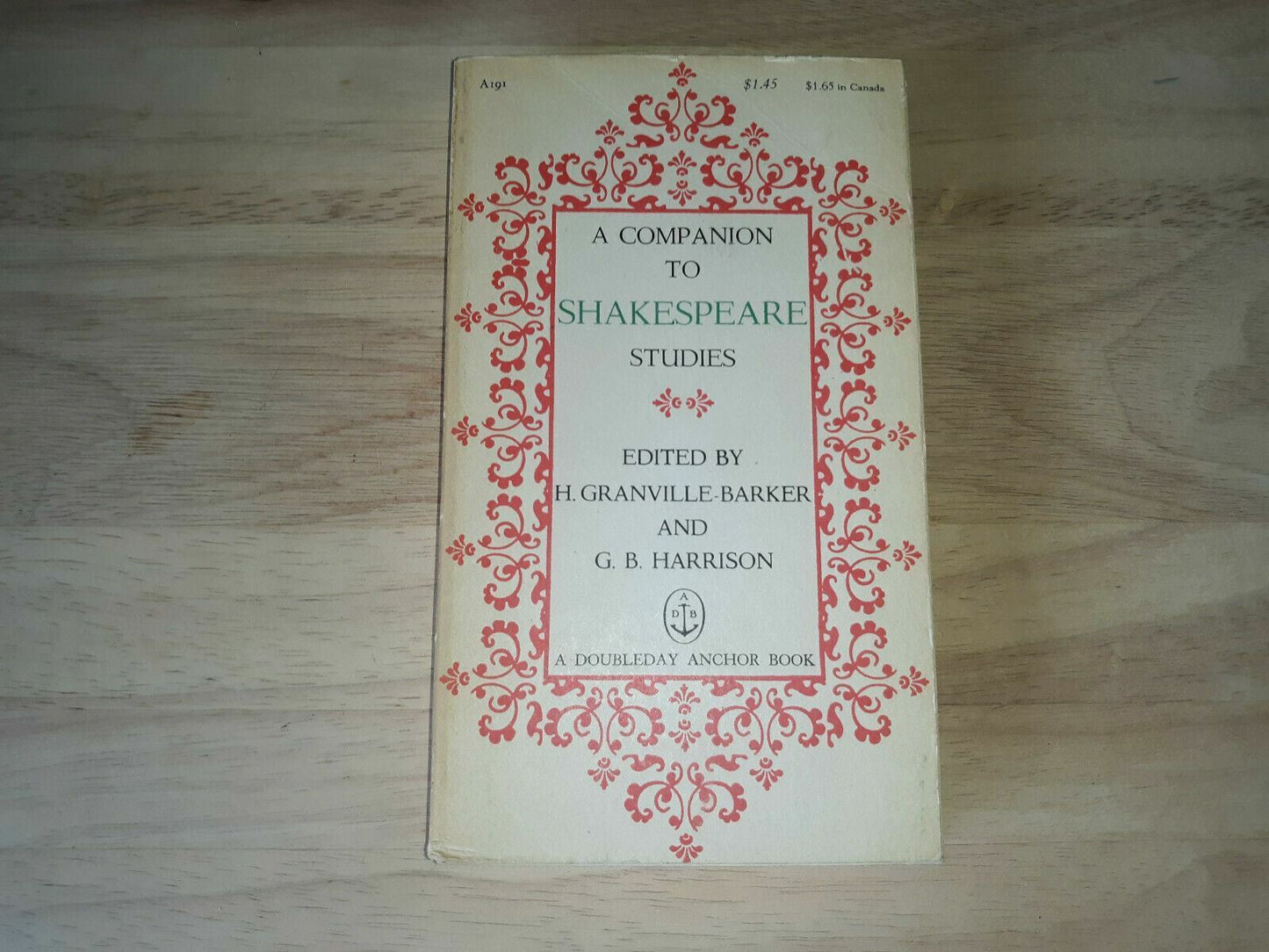 1960 A Companion To Shakespeare Studies Barker Harrison Paperback