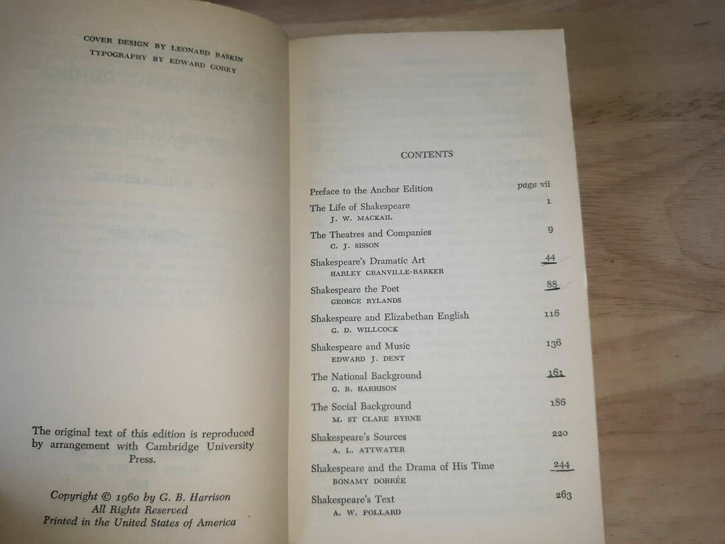 1960 A Companion To Shakespeare Studies Barker Harrison Paperback