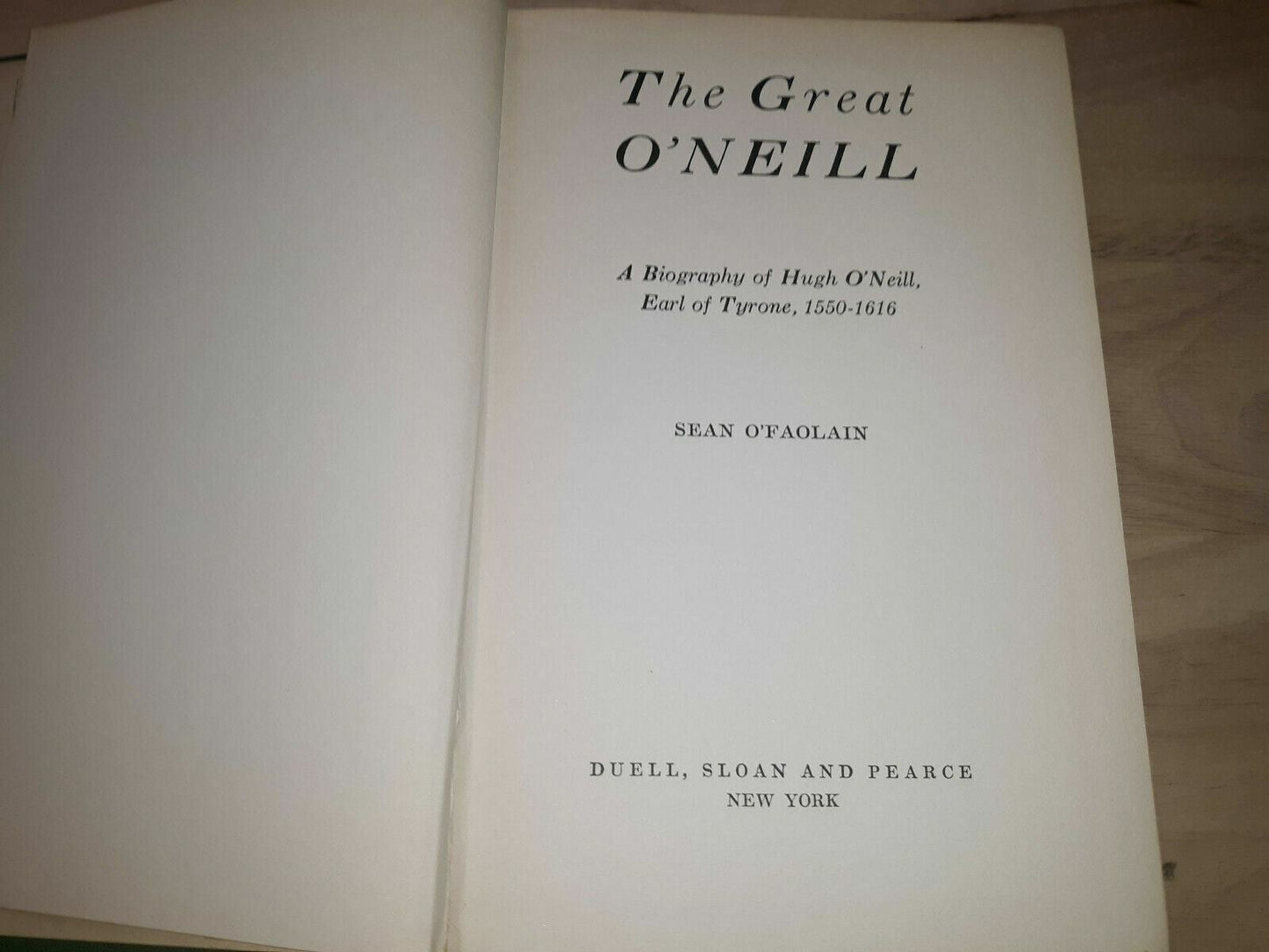 1942 “The Great O’Neill” Sean O’Faolain First Edition