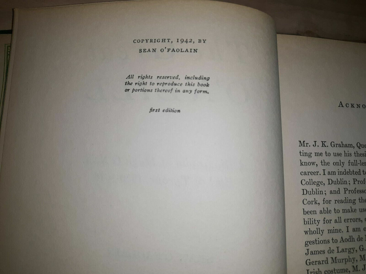 1942 “The Great O’Neill” Sean O’Faolain First Edition