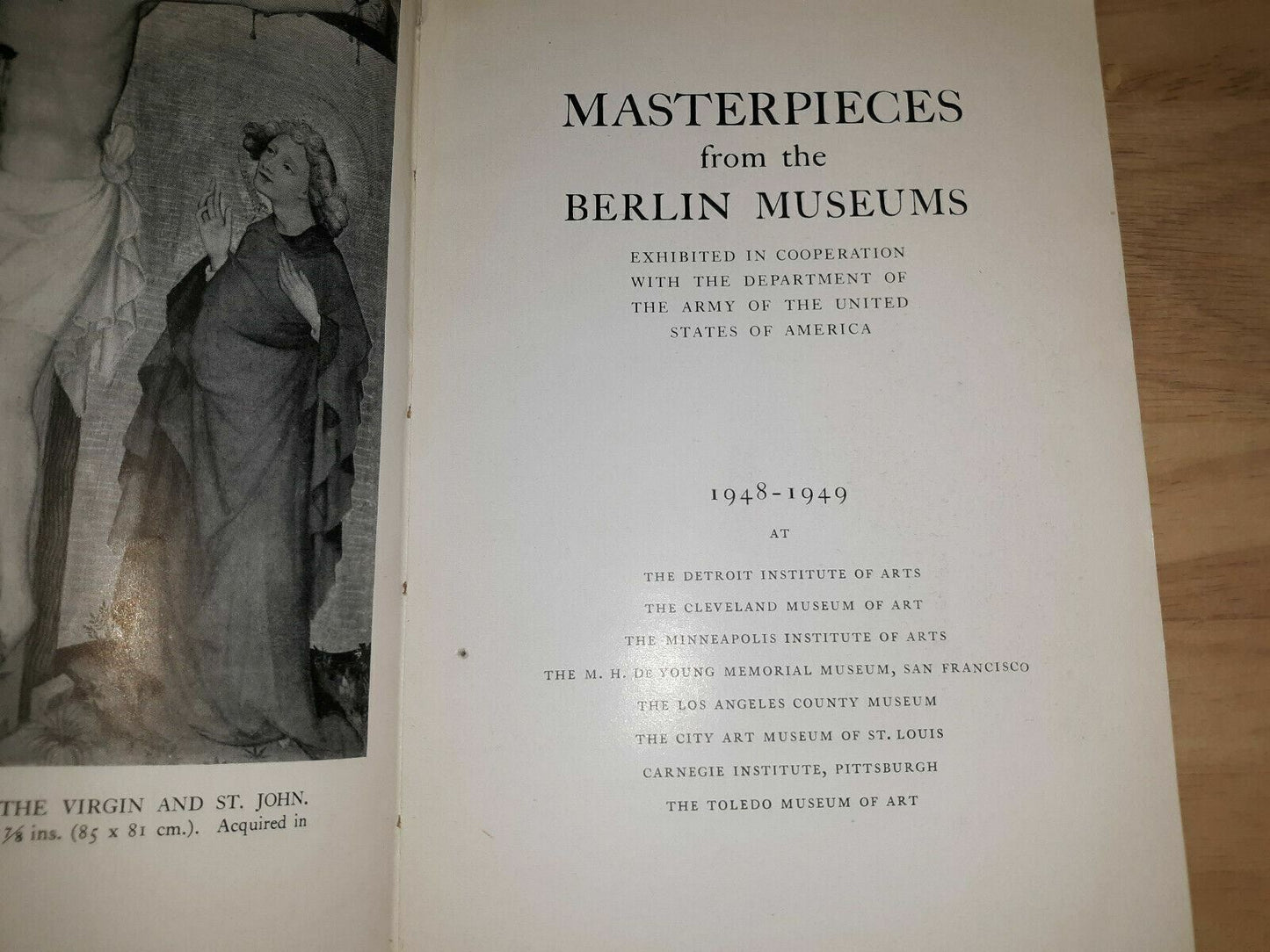 MASTERPIECES FROM THE BERLIN MUSEUMS 1948 US Army Art Exhibition Cleveland Book