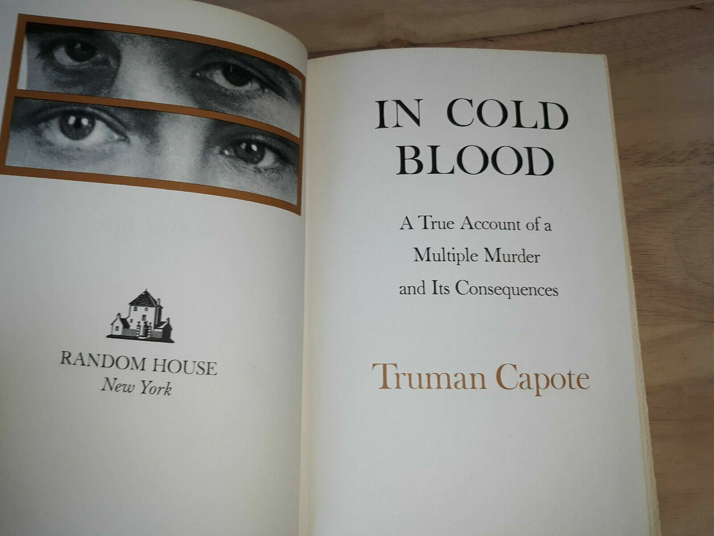 In Cold Blood Truman Capote 1965 Random House Hardcover, No DJ