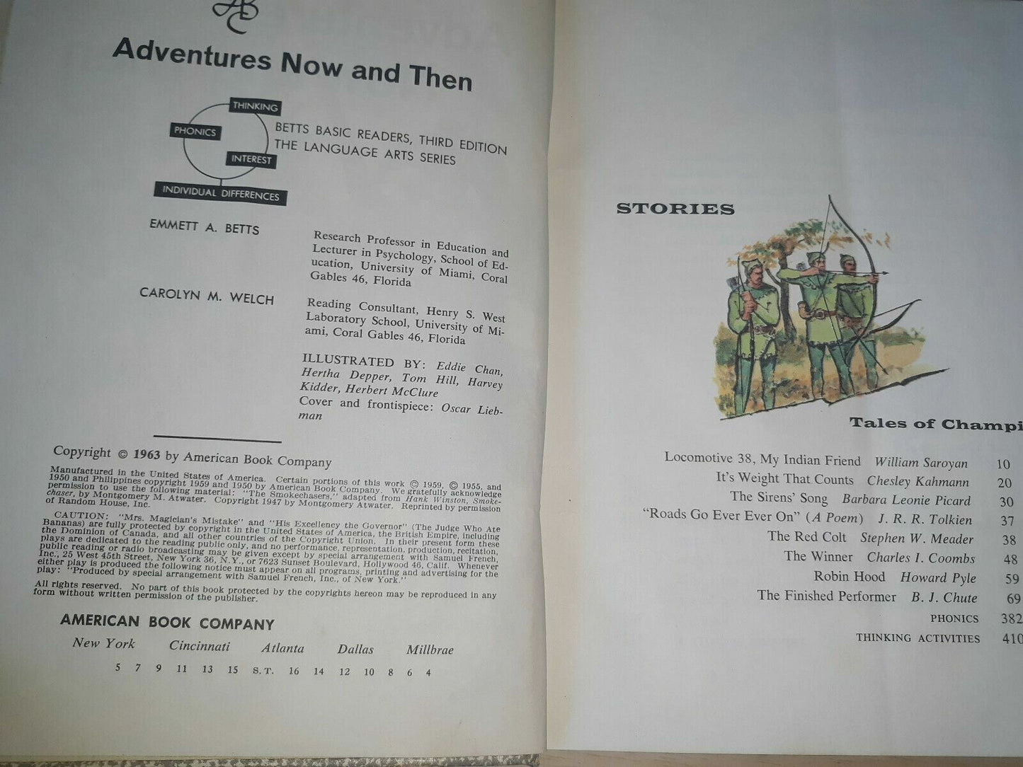 Adventures Now And Then by American Book Company (1963) (HC)