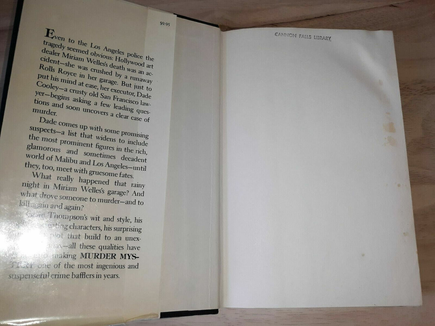Murder Mystery by Gene Thompson 1980 1st Edition HC/DJ