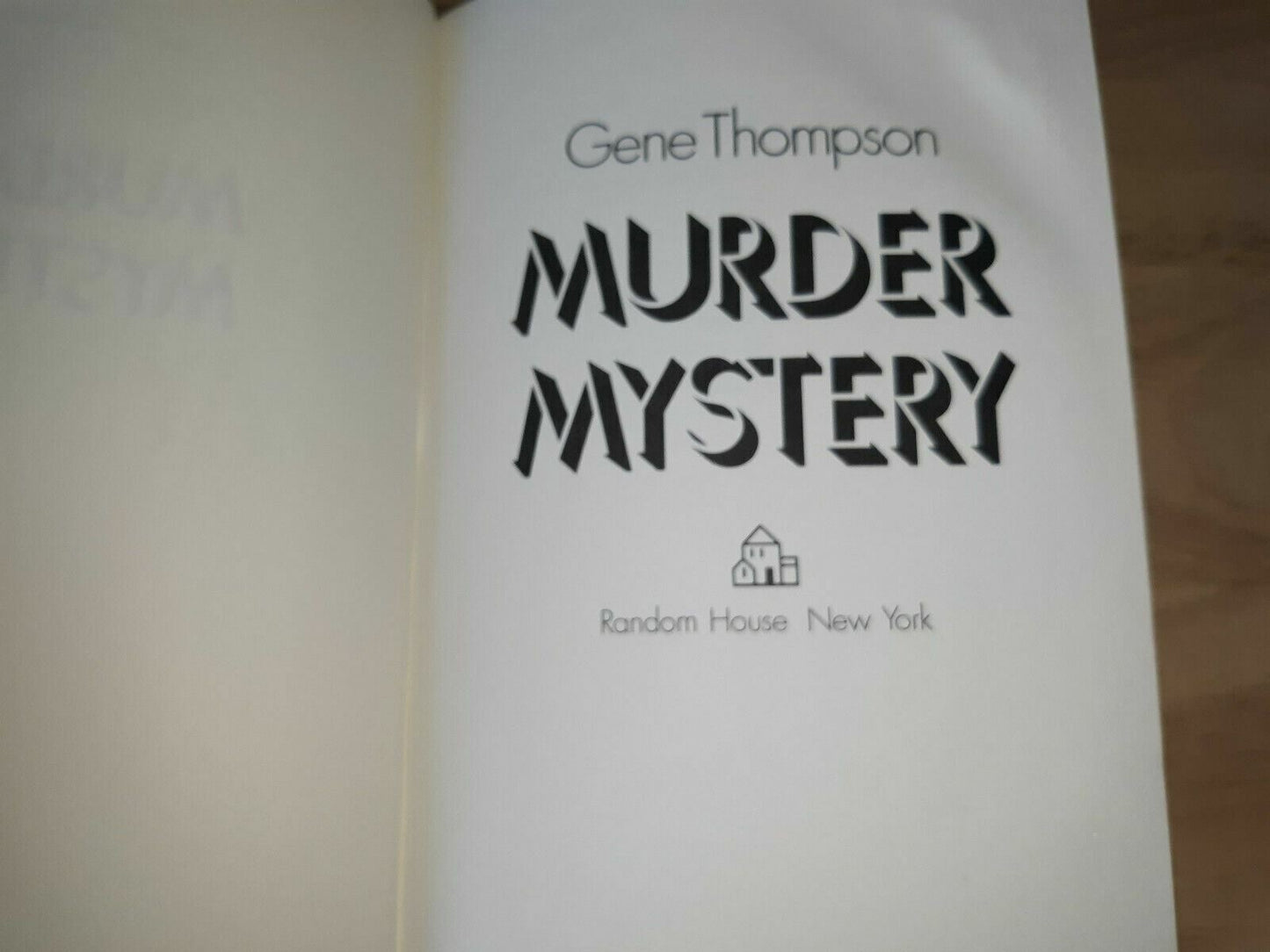 Murder Mystery by Gene Thompson 1980 1st Edition HC/DJ