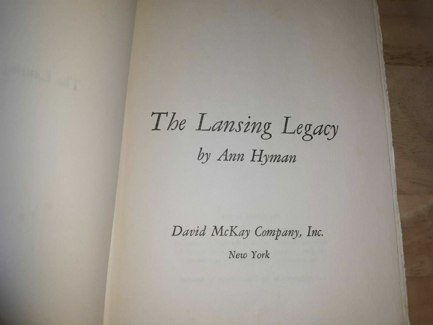 1974 The Lansing Legacy by Ann Hyman Hardcover with Dust Jacket