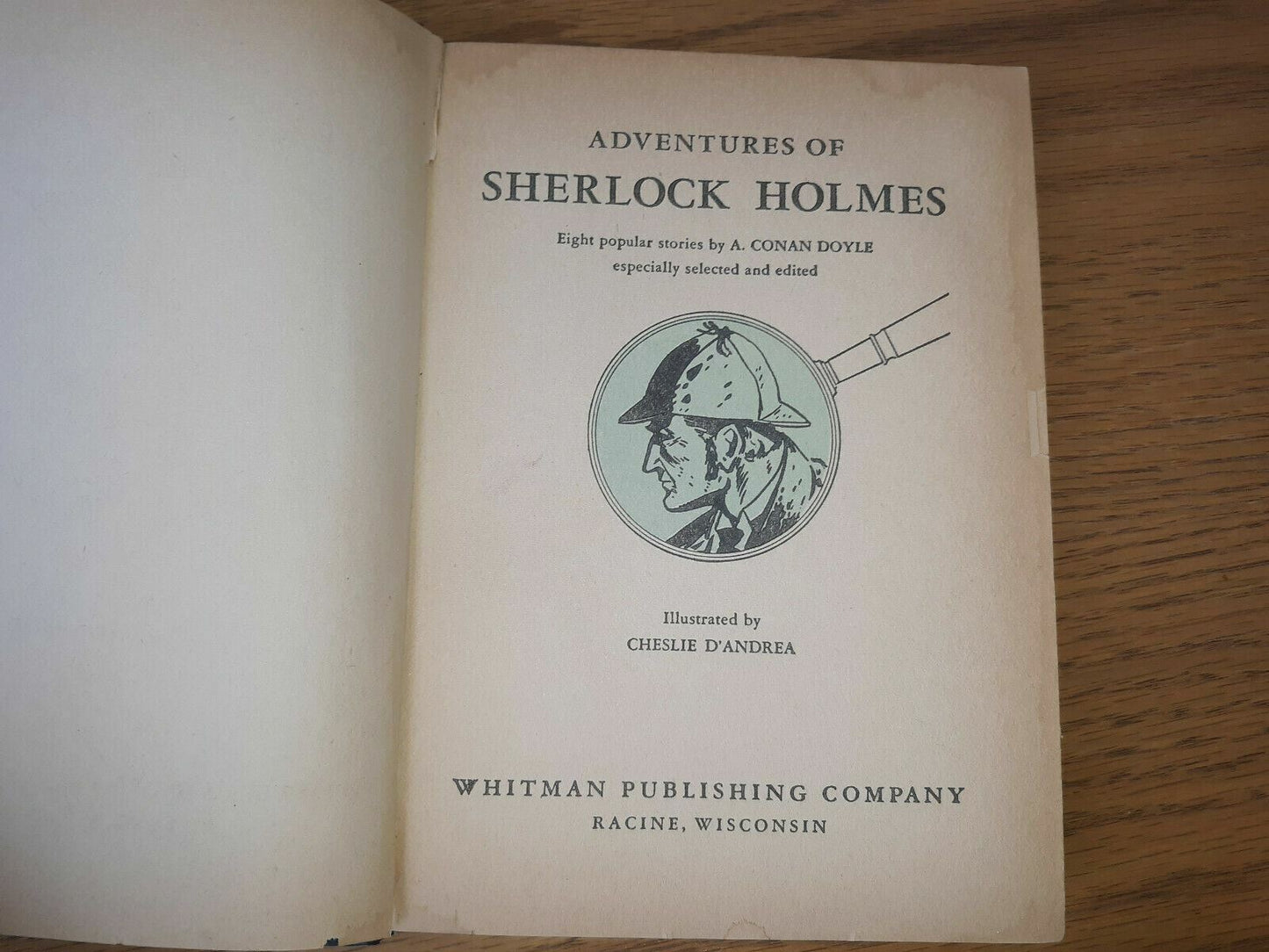 1955 Adventures of Sherlock Holmes A. Conan Doyle Vintage Whitman Hardcover Book