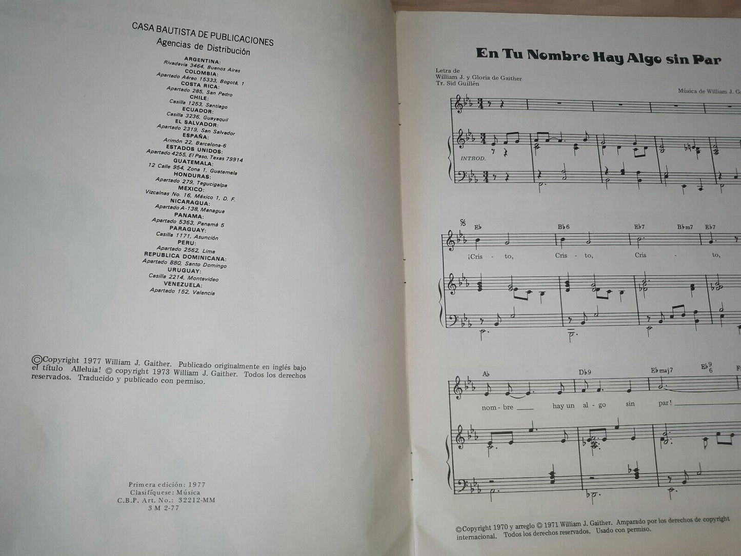 Algo Bello Y Otros Cantos De Bill Y Gloria Gaither 1977 Songbook