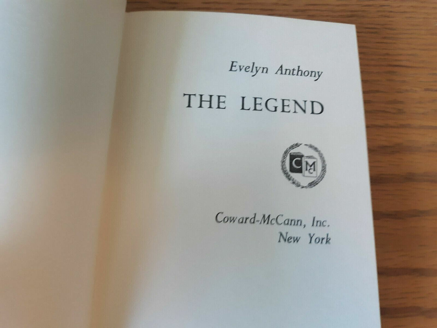 1969 The Legend by Evelyn Anthony HB/DJ 1st American Edition 2nd Impression