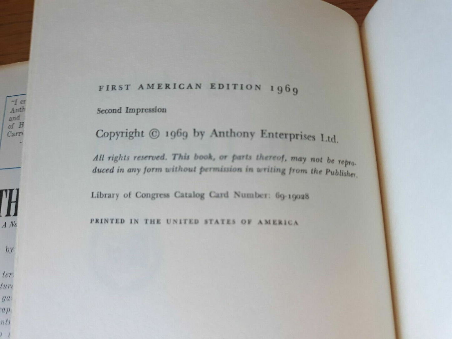 1969 The Legend by Evelyn Anthony HB/DJ 1st American Edition 2nd Impression