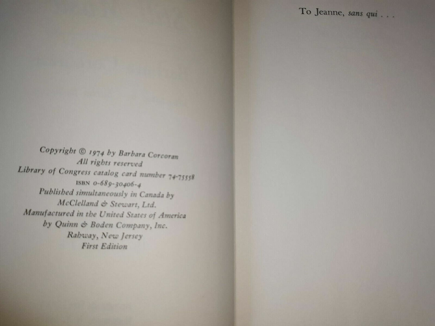 A Dance to Still Music by Barbara Corcoran 1974 1st Edition