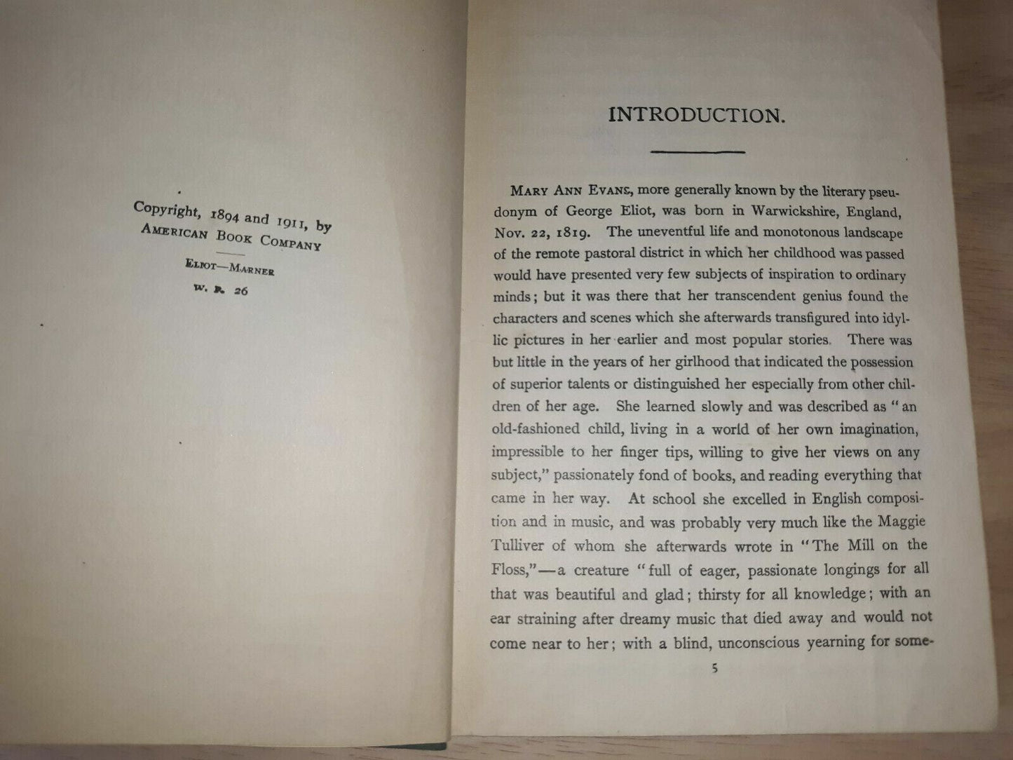 1911 Silas Marner Eclectic English Classic George Eliots