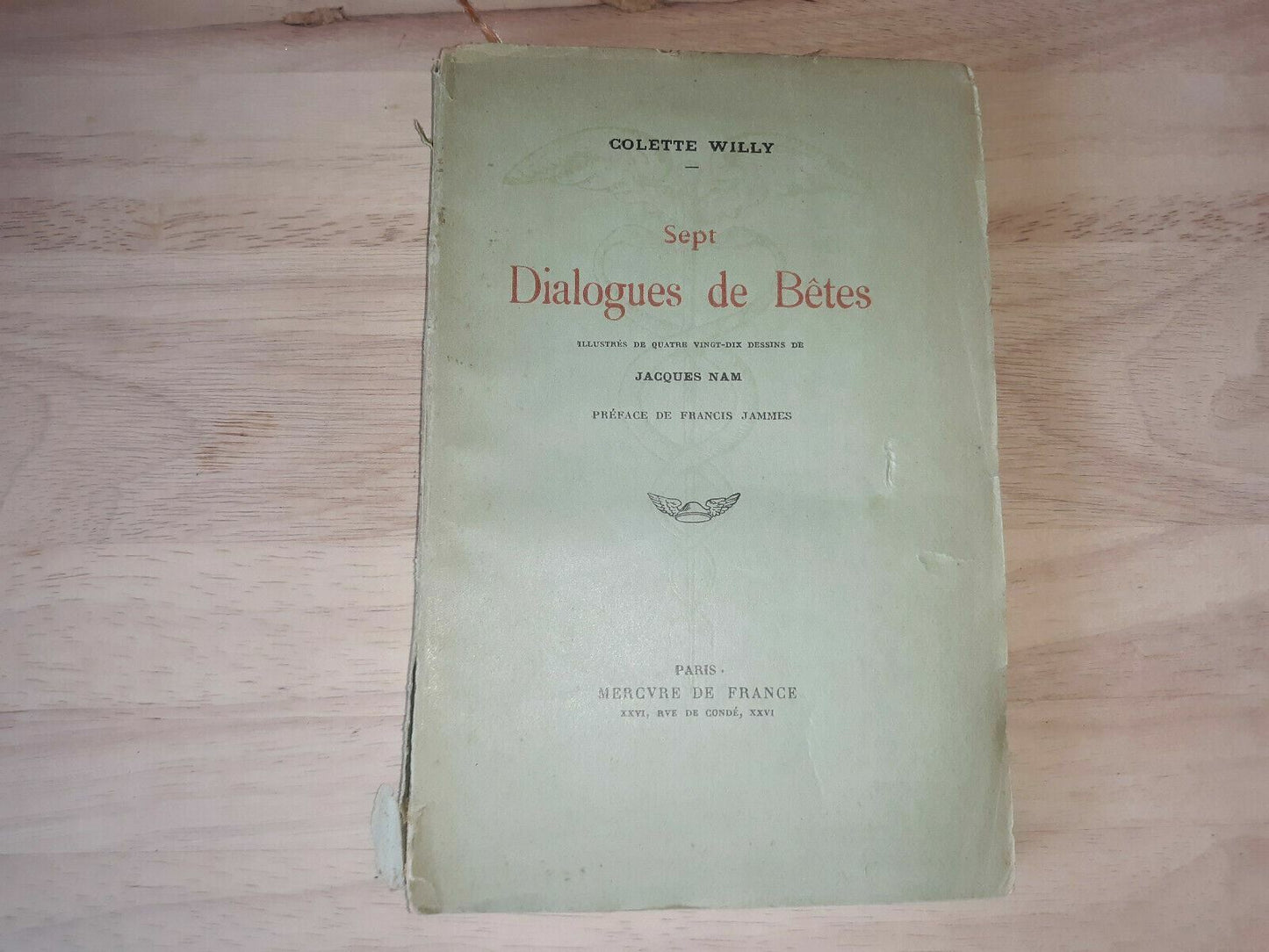 1929 Colette Willy Sept Dialogues De Betes Jacques Nam France