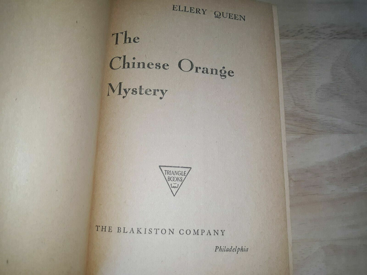 1945 Ellery Queen The Chinese Orange Mystery Hardcover Rare Book Vintage