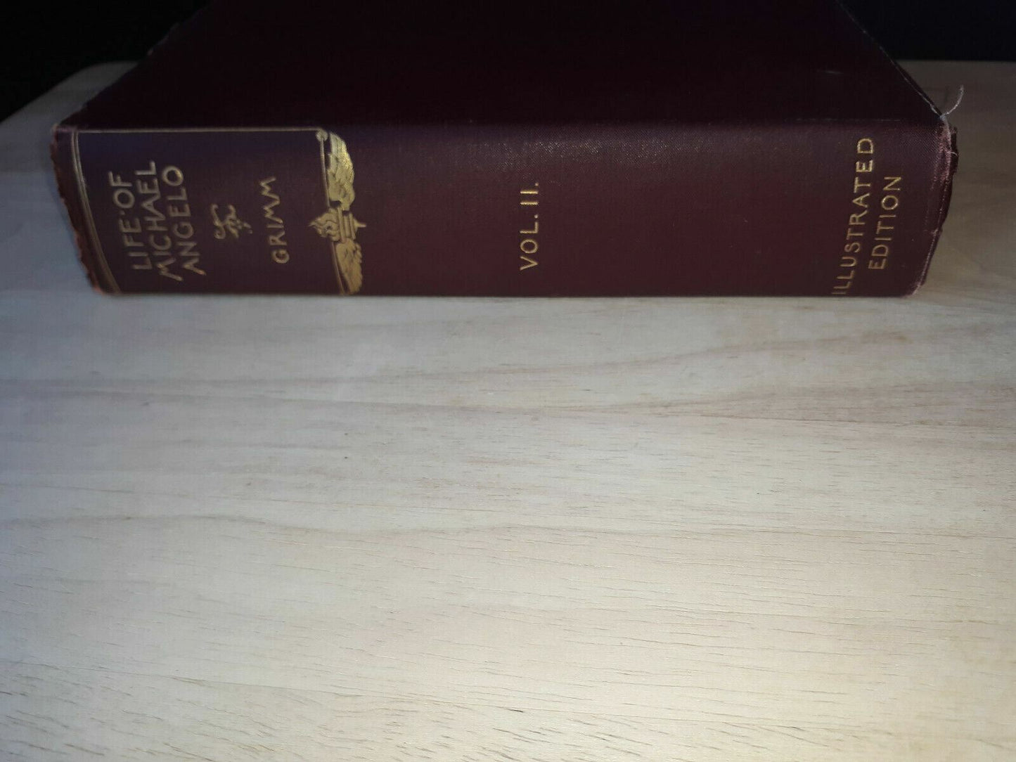 1896 Life of Michael Angelo Herman Grimm Vol 2 Illustrated Edition Dust Jacket