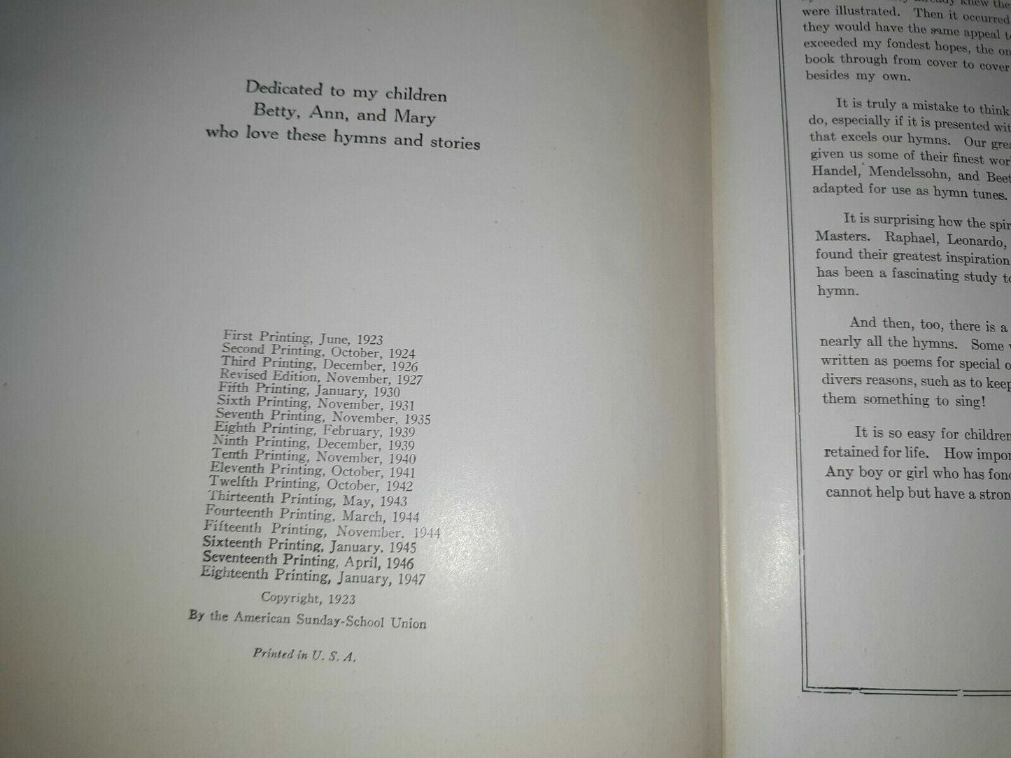 1947 Famous Hymns with Stories and Pictures by Elizabeth Hubbard Bonsall