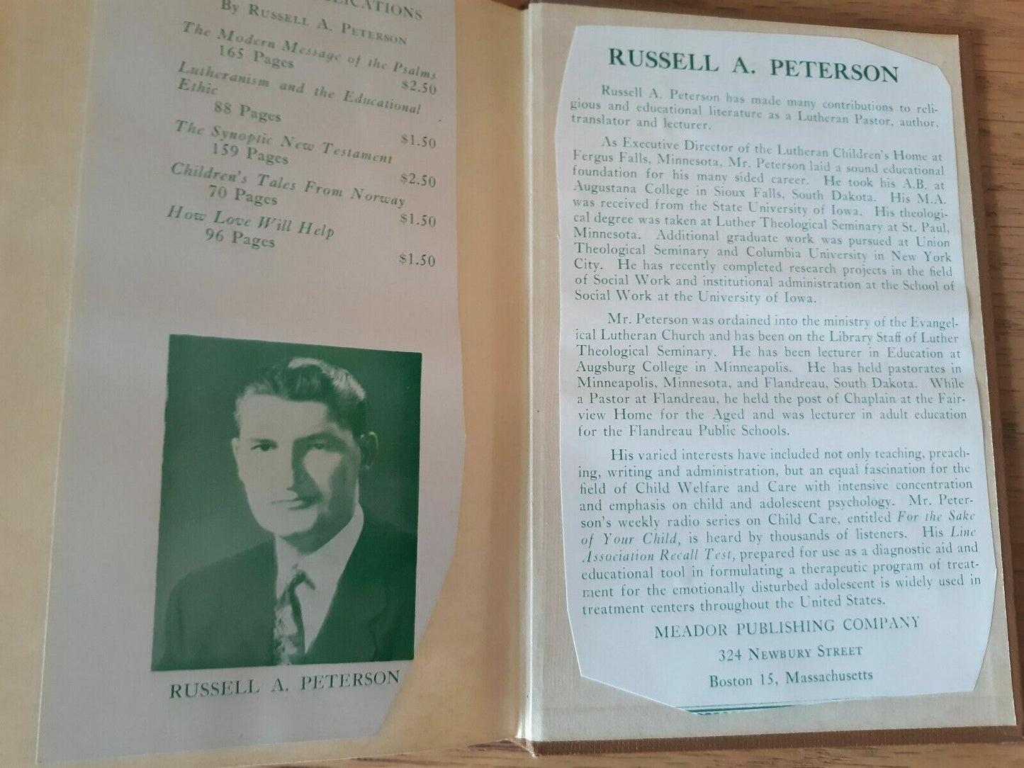 How Love Will Help Russell Peterson 1953 Meador Publishing Company Hardcover
