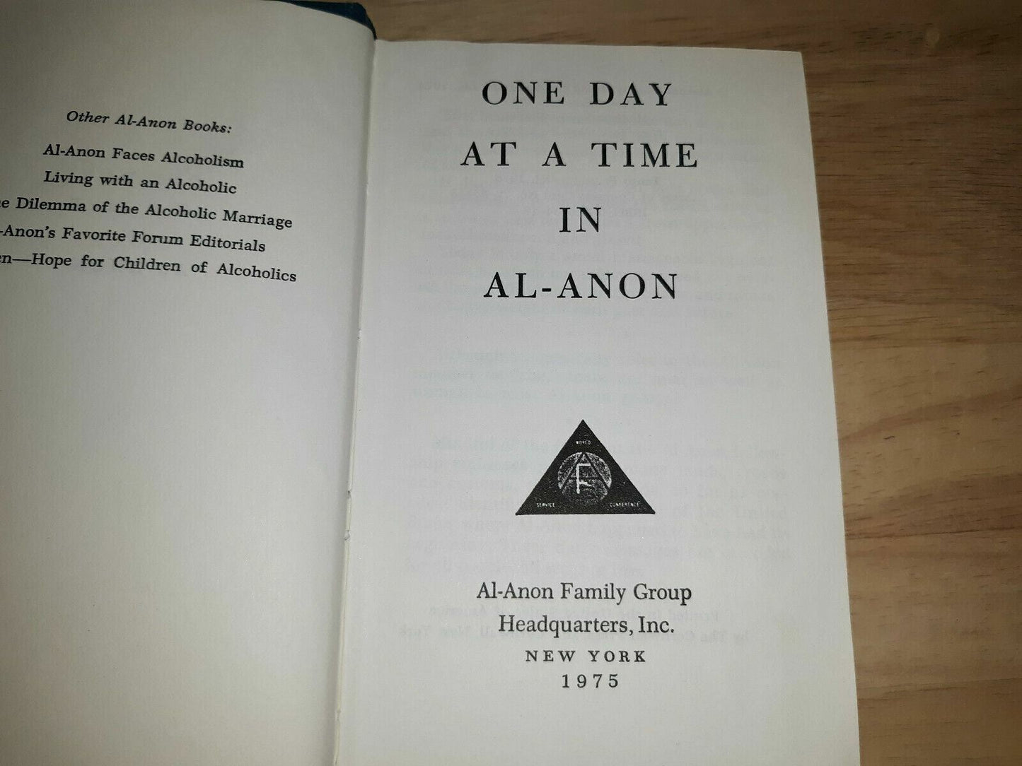One Day AT A Time in Al-Anon Hardcover 1976 10th Printing