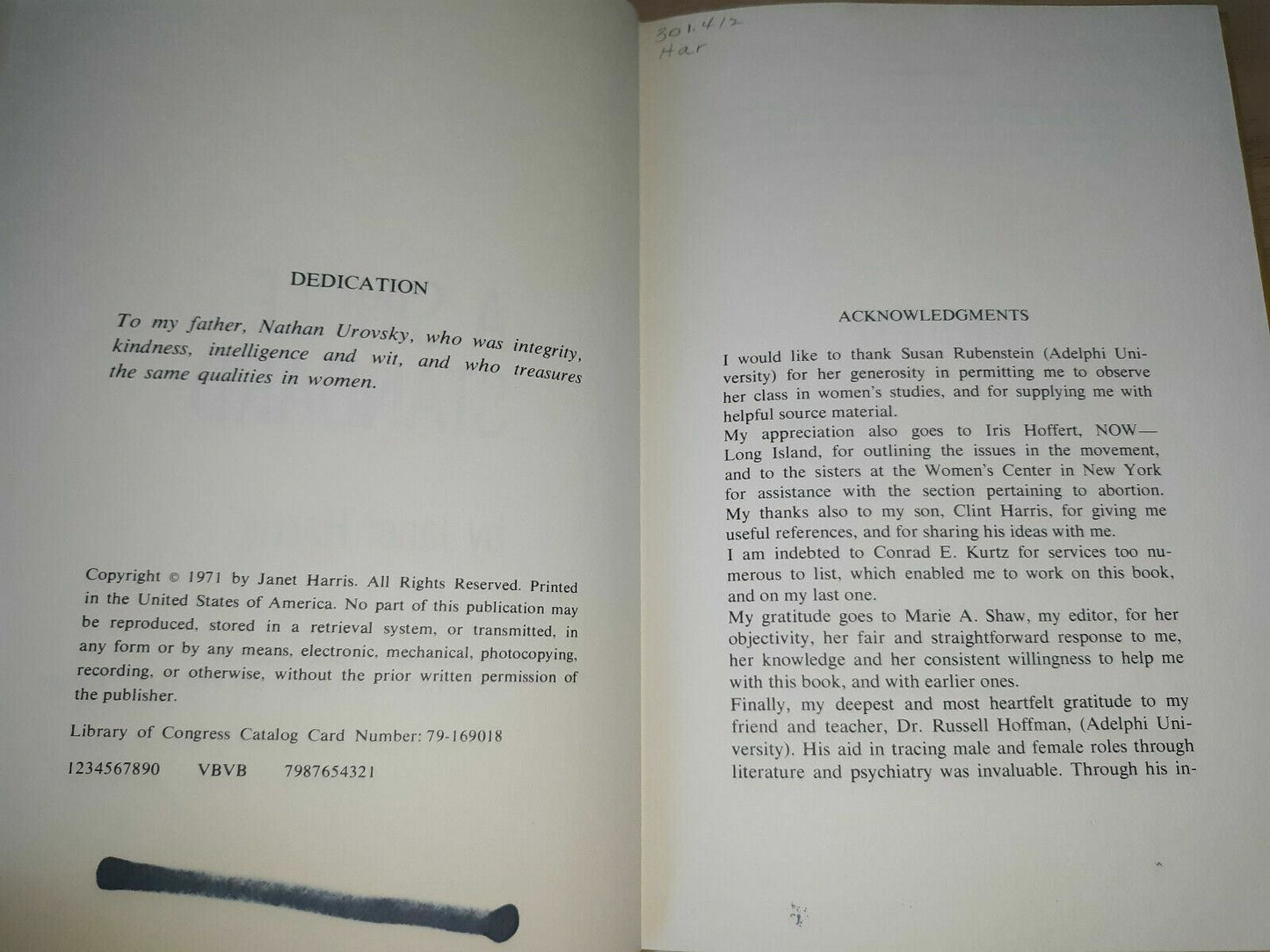 A Single Standard (ExLib) by Harris, Janet 1971 Hardcover