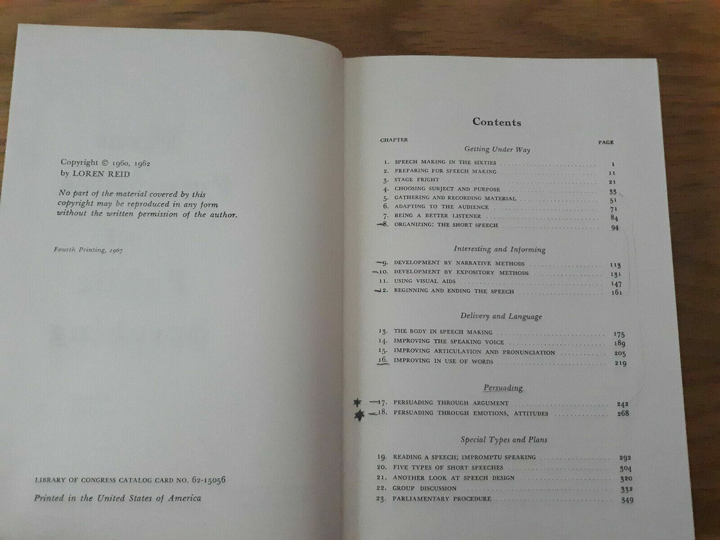 First Principles Of Public Speaking 2nd Edition Loren Reid 1967 Artcraft Press