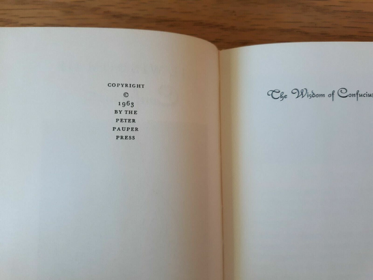 The Wisdom of Confucius 1963 Peter Pauper Press