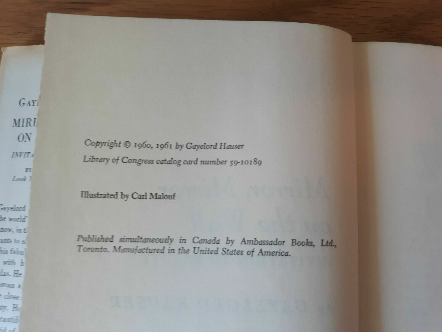Mirror, Mirror on the Wall - Gayelord Hauser (1961, Hardcover, DJ)