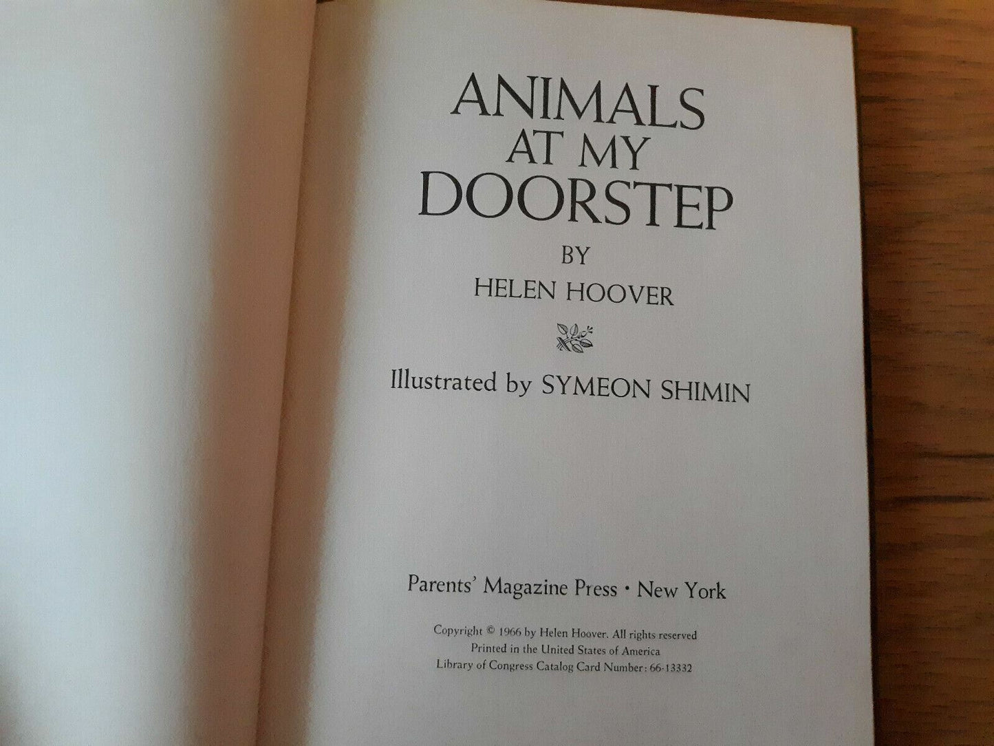 Animals at My Doorstep by Helen Hoover 1966