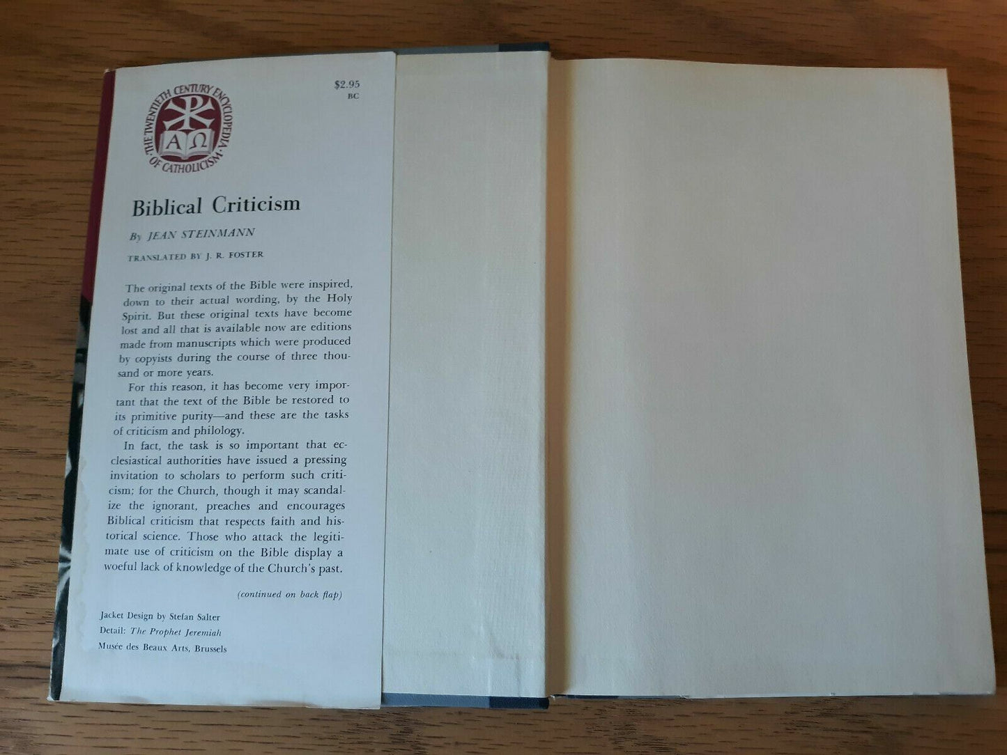 Jean Steinmann: BIBLICAL CRITICISM; 20th Century Encyclopedia of Catholicism