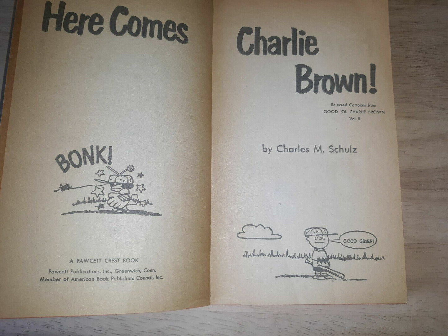 1966 Here Comes Charlie Brown by Charles Schulz Fawcett Crest Book