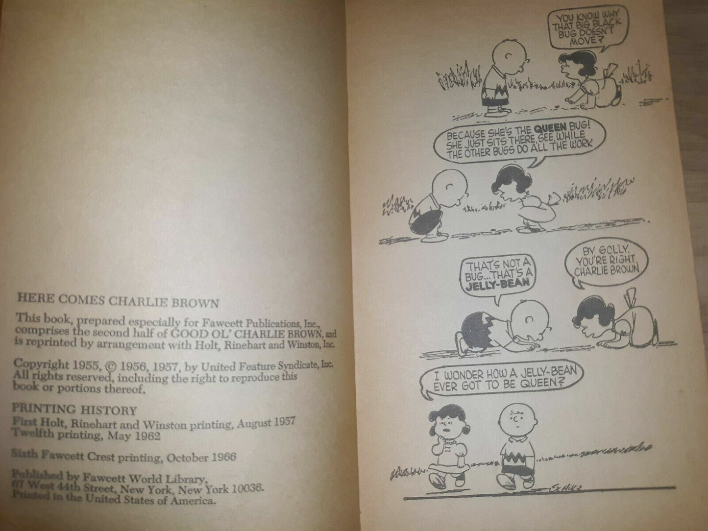 1966 Here Comes Charlie Brown by Charles Schulz Fawcett Crest Book