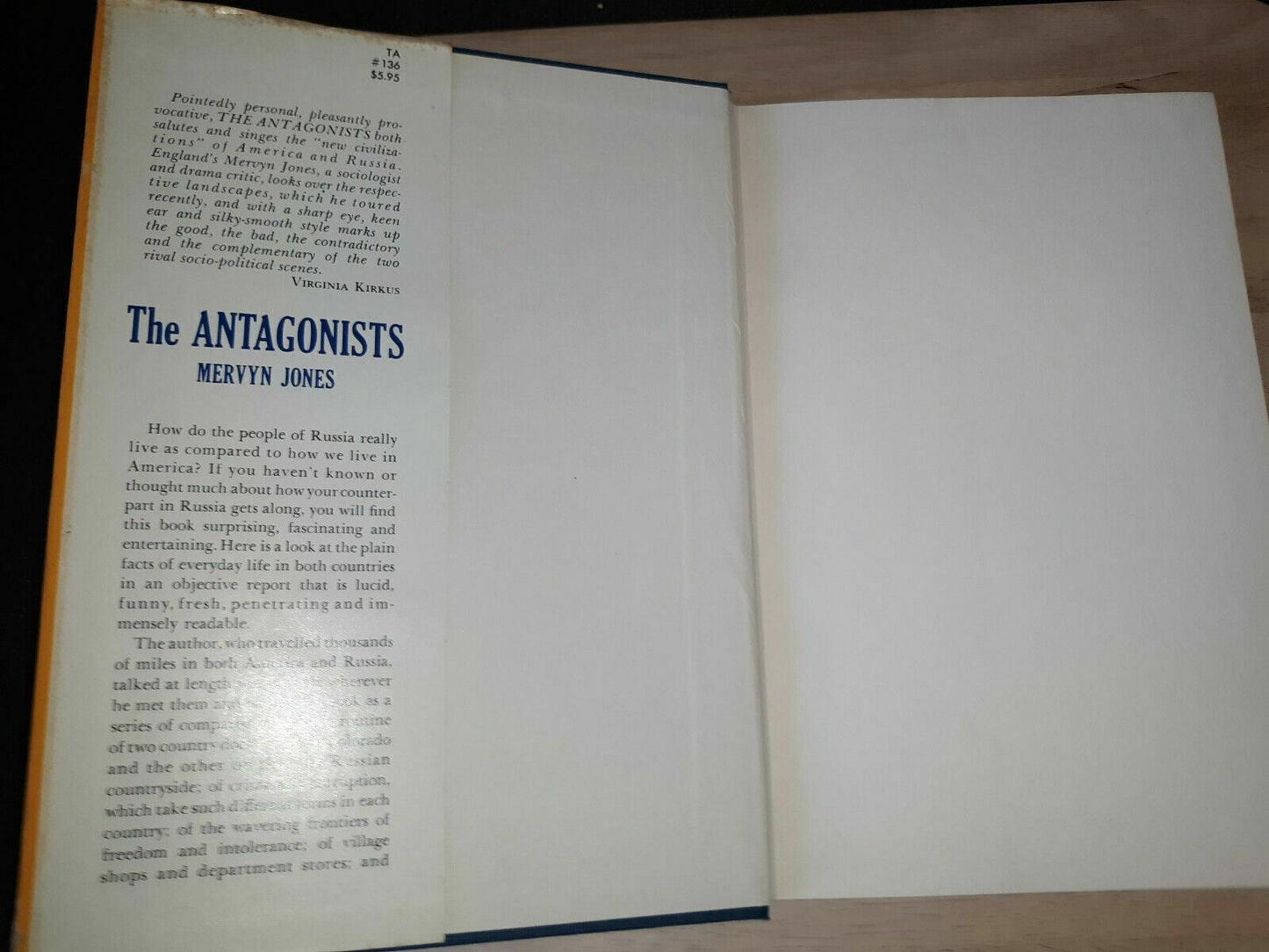 The antagonists (Mervyn Jones, - 1962) Hardcover DJ