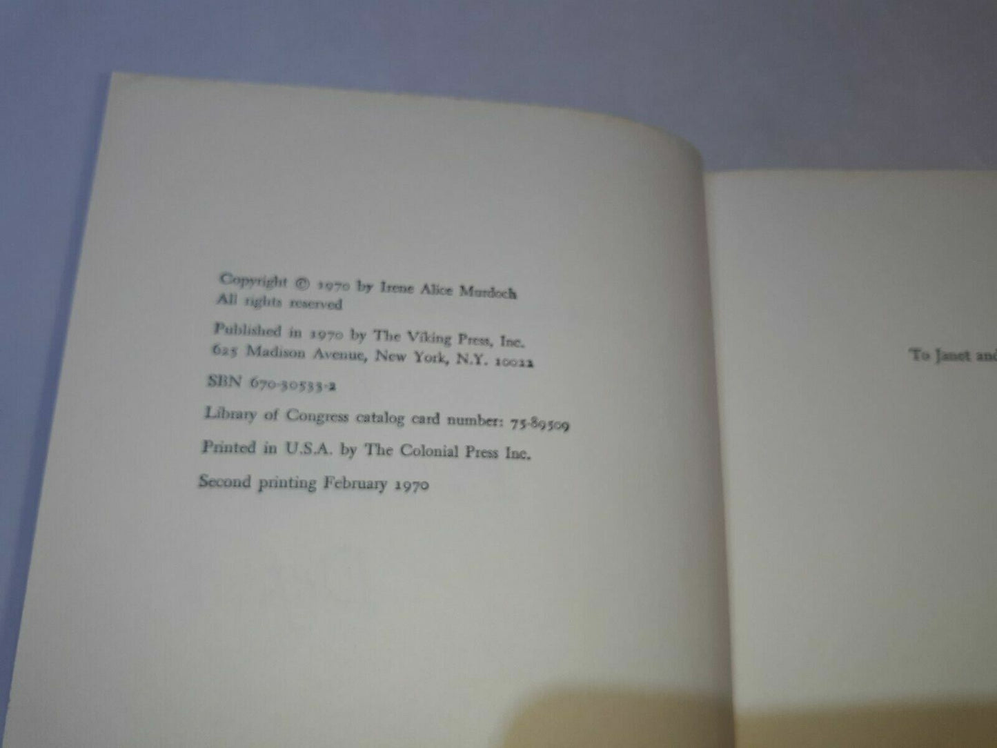 A Fairly Honourable Defeat, by Iris Murdoch, 1970, HC, Second Printing