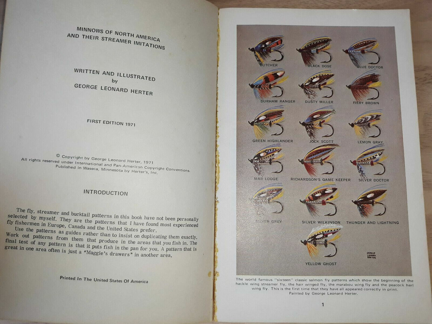 1971 first ed. Minnows of North America and Their Streamer Imitations, Herter