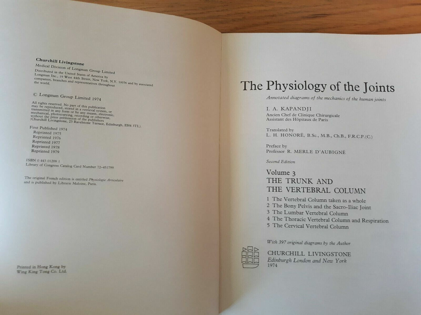 Physiology of the Joints Vol 3 by Adalbert Kapandji 1979 Churchill Livingstone