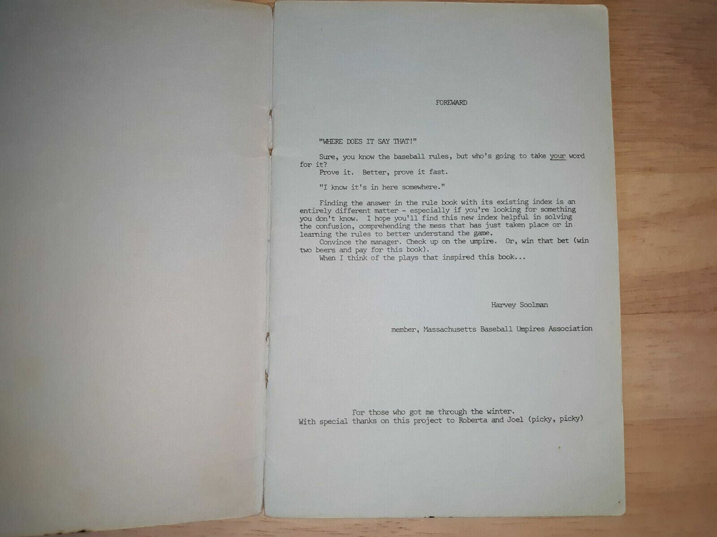 1981 Baseball Rules Index HS Baseball Brookline MA 02146