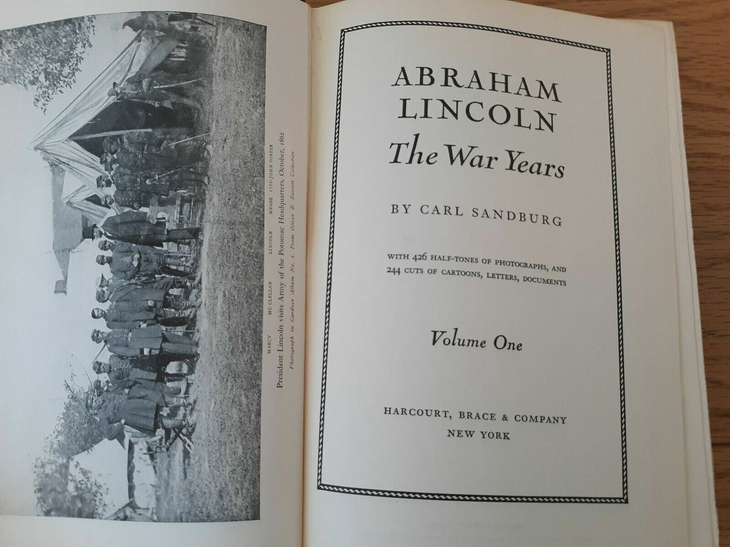 Abraham Lincoln, The War Years, Carl Sandburg, Volume One, 1939 Hardcover