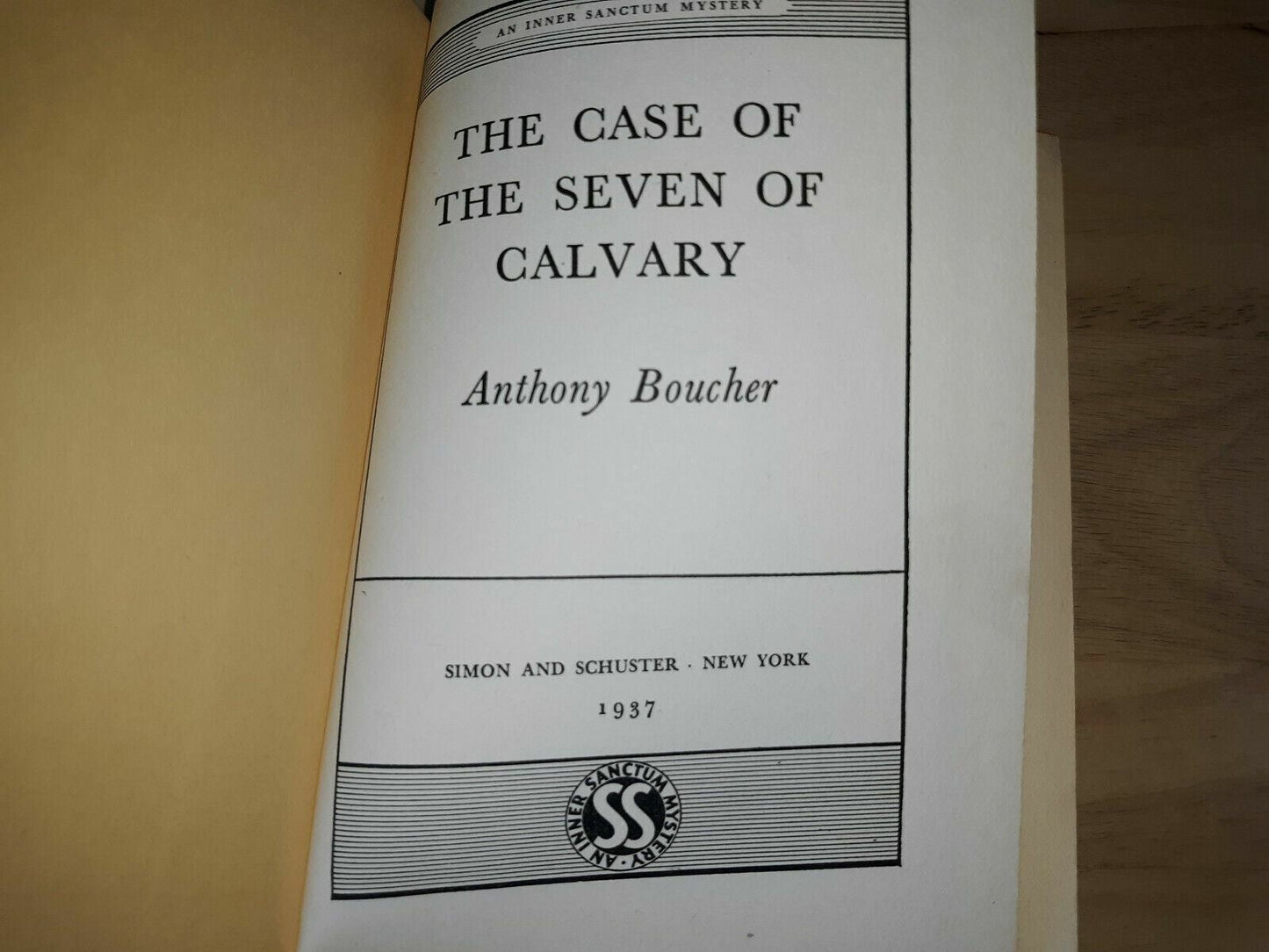 Anthony BOUCHER / The Case of the Seven of Calvary First Edition 1937