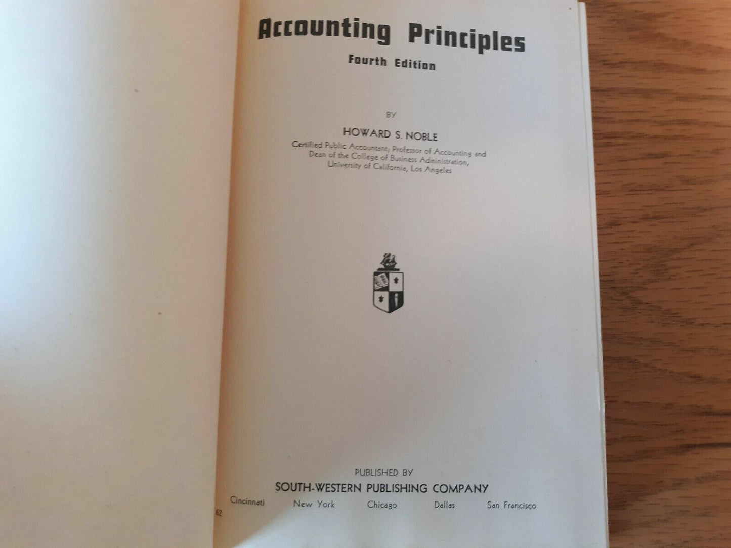 Accounting Principles Fourth Edition 1945 by Howard Noble Hardcover (4th Ed)