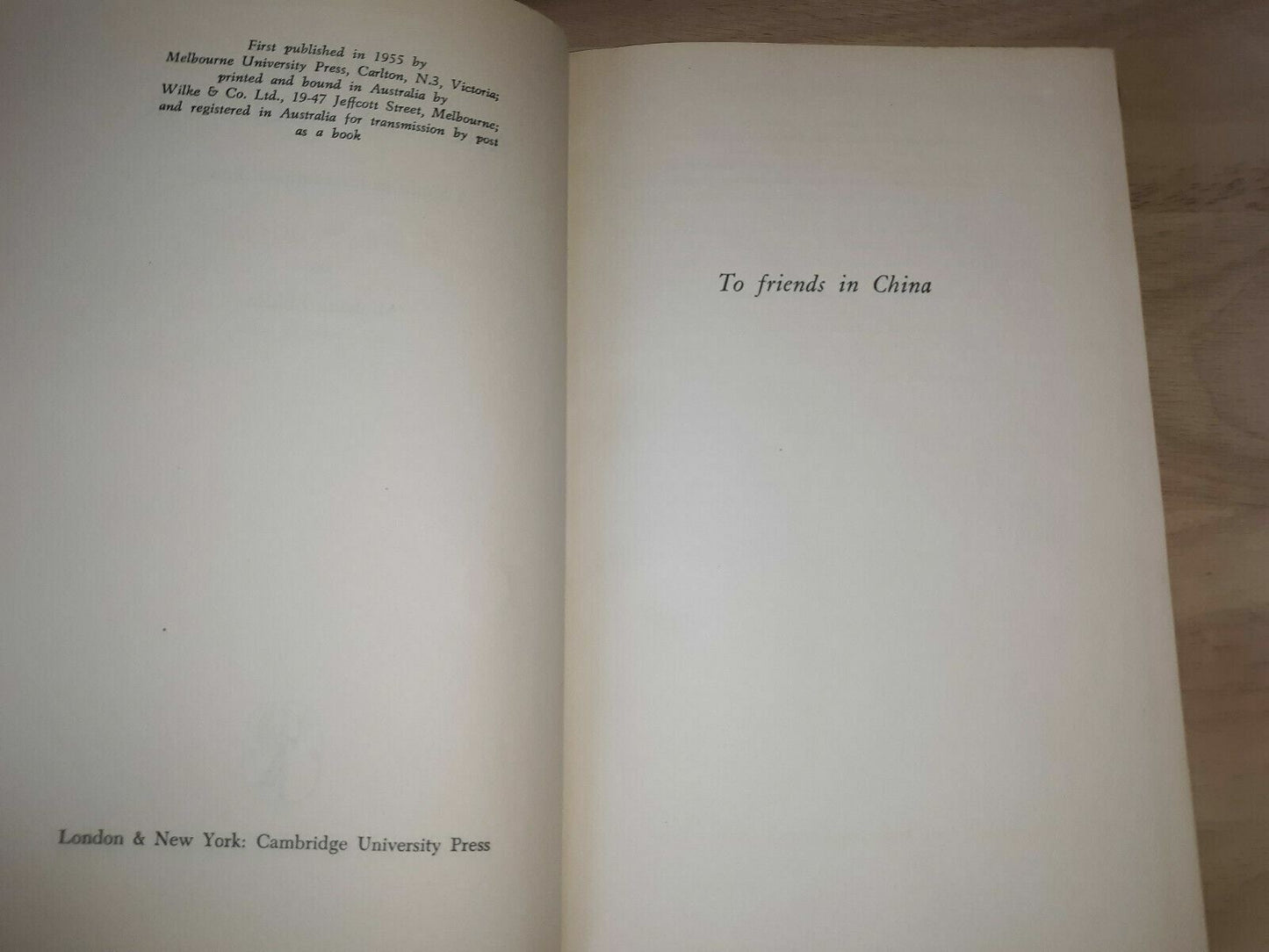 CHINA AND THE COLD WAR by Michael Lindsay/Melbourn Univ. Press 1955
