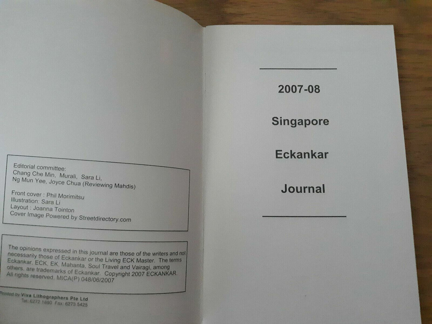 2007-2008 Singapore ECK Journal How the ECK Has Helped You in Your Daily Life