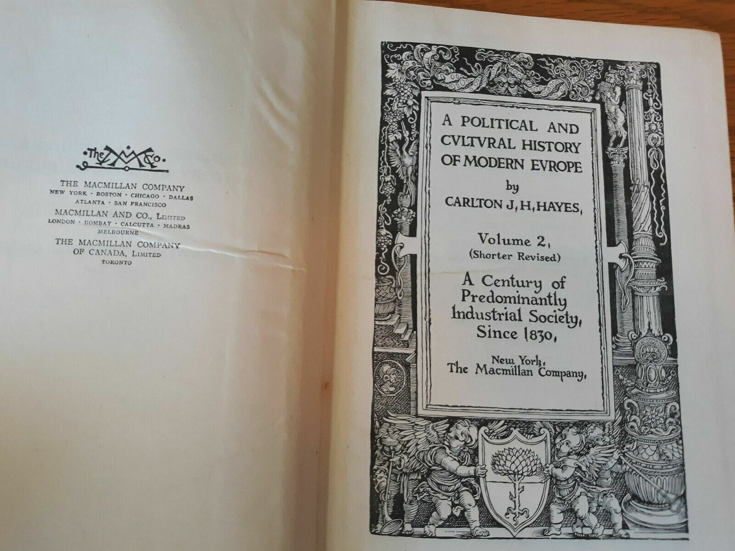 A Political and Cultural History of Modern Europe by Carlton Hayes Vol 2 1946