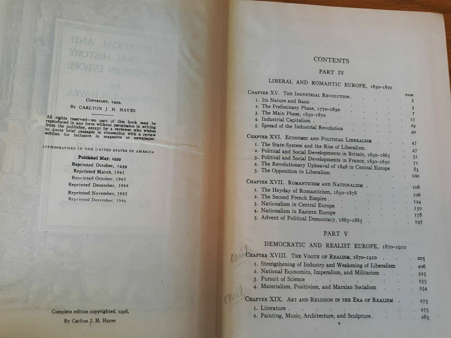 A Political and Cultural History of Modern Europe by Carlton Hayes Vol 2 1946