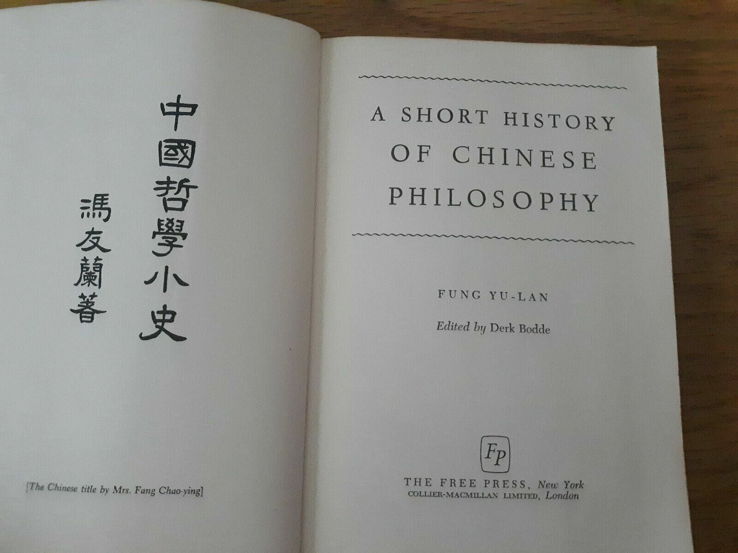 A Short History of Chinese Philosophy by Fung Yu-Lan 1968