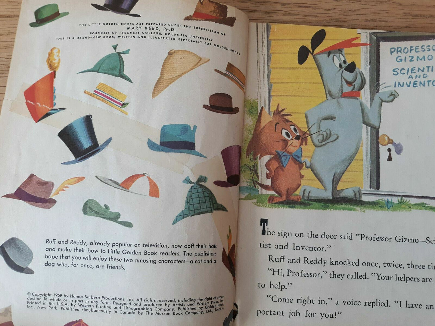 1959 Ruff and Reddy, Ann McGovern, A Little Golden Book Authorized Ed